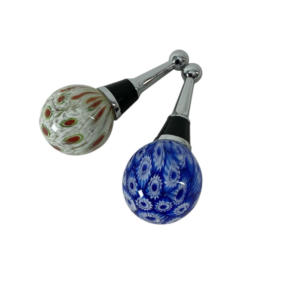 Wine Stoppers - Millefiore Art Glass - Set of 2